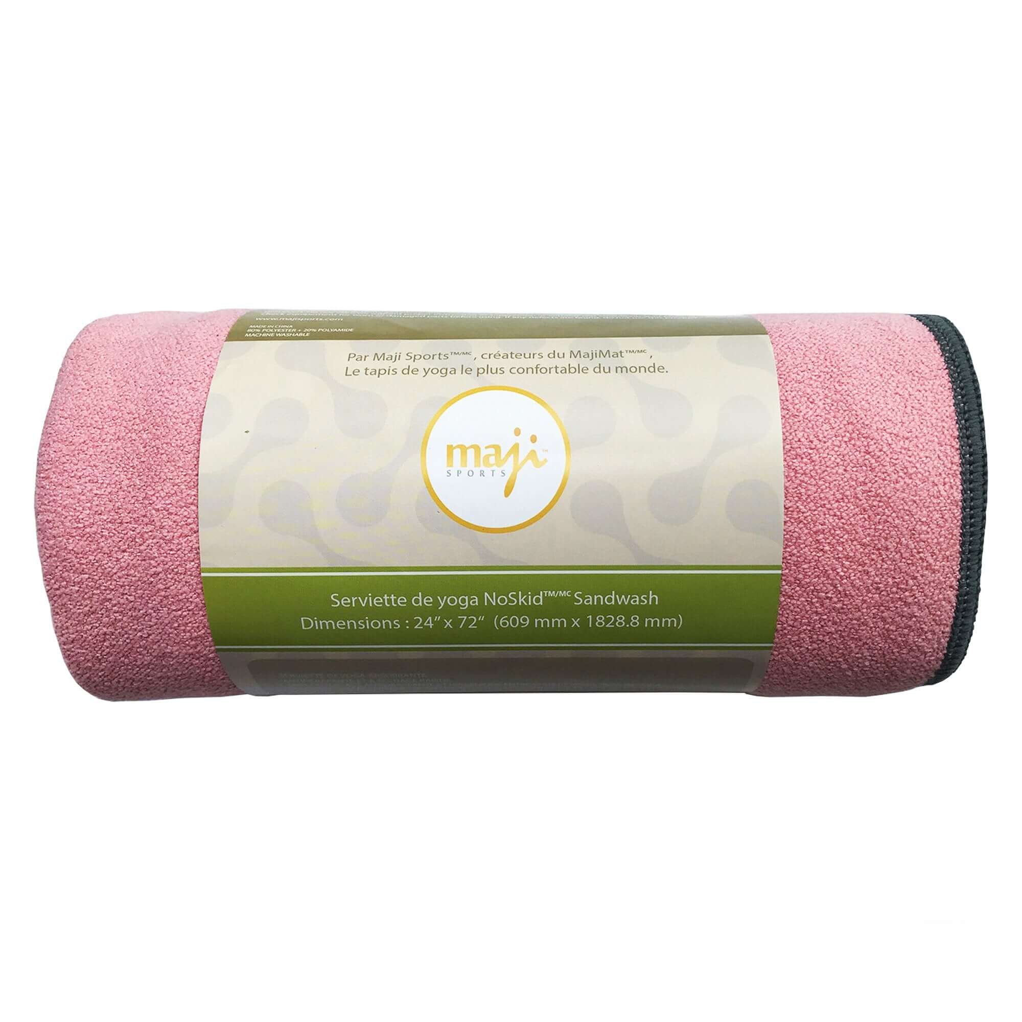 NoSkid Sand-Washed Yoga Mat Towel in various colors, showcasing its soft suede-like texture and slip-resistant surface.